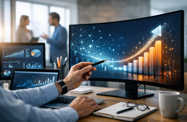 Абстрактна візуалізація потоків Big Data що змінюють стратегію бізнесу