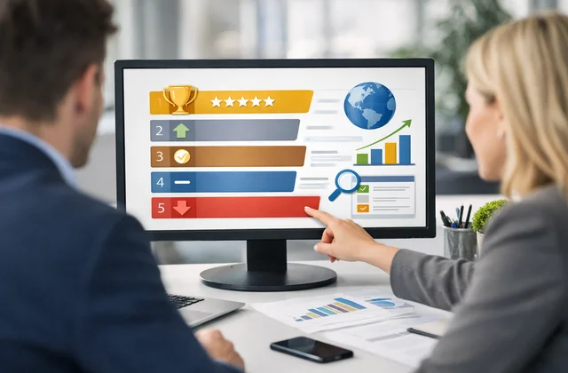 Інфографіка ранжування сервісних компаній у міжнародних каталогах та онлайн-рейтингах для лідогенерації