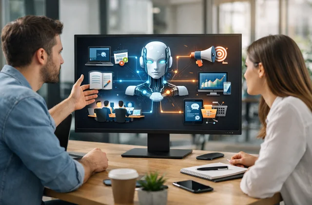 Інфографіка інтеграції AI-інструментів у цифрові робочі процеси для продуктивності