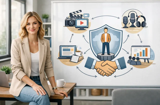 Інфографіка формування довіри до експерта через різні канали контенту