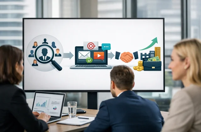 Інфографіка процесу B2B продажів через персоналізований маркетинг для бізнесу